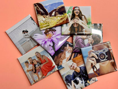 Square Photo Magnets - Set of 9